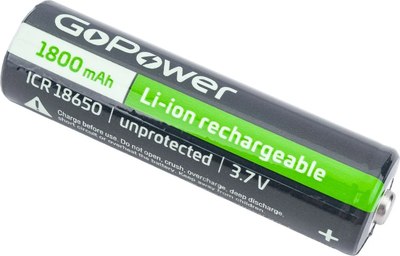 Аккумулятор GoPower 18650 Li-ion 3.7В 1800mAh / 00-00018351