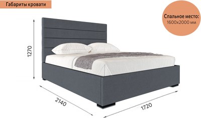 Двуспальная кровать Мебельград Гранда 160x200 