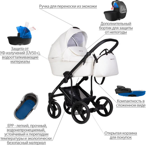 Детская универсальная коляска Bebetto Magnum Light Pro 2 в 1