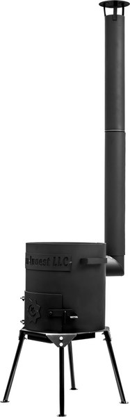 Печь-мангал Chugun Invest Усиленная 2мм (8-10л, с дымоходом и зольником)