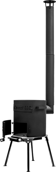 Печь-мангал Chugun Invest Усиленная 2мм (8-10л, с дымоходом и зольником)