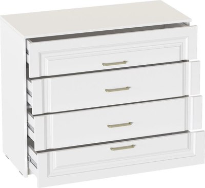 Комод Мебельград Манхеттен 4 ящика (белый аляска/айс)