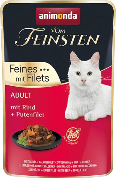 Влажный корм для кошек Animonda Vom Feinsten говядина и филе индейки / 83060 - фото