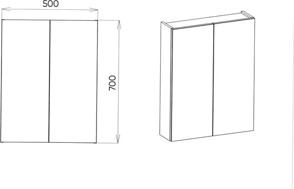 Шкаф с зеркалом для ванной Viant Рим 50 / VRIM50-ZSH