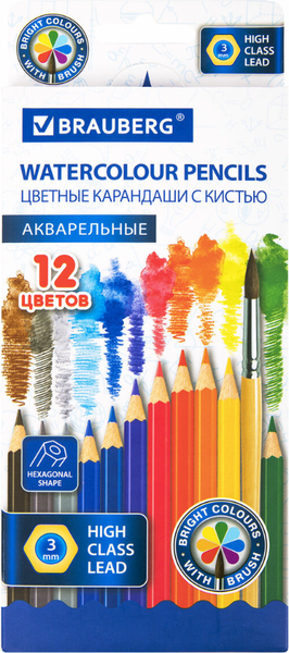 Набор акварельных карандашей Brauberg 181848 - фото