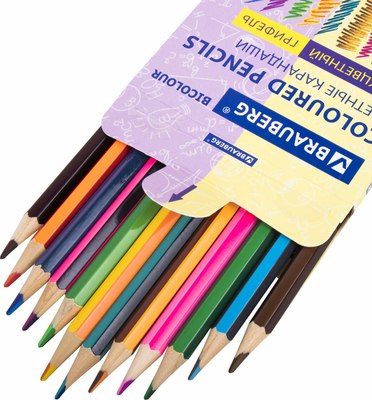 Набор цветных карандашей Brauberg Bicolour / 181855