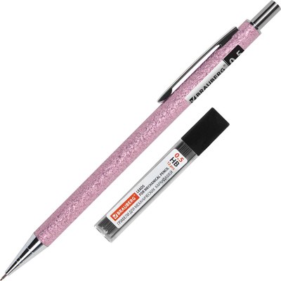 Механический карандаш Brauberg Rose Pink. С набором грифелей / 181971 - фото