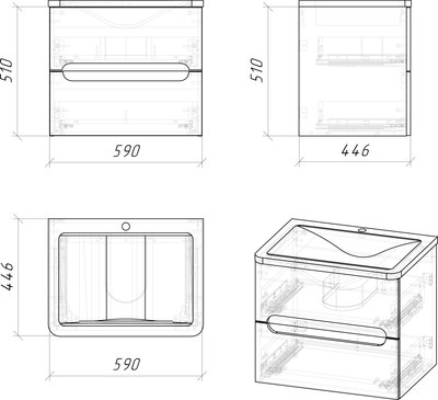 Тумба под умывальник Grossman Адель-Норма-60 / 106038