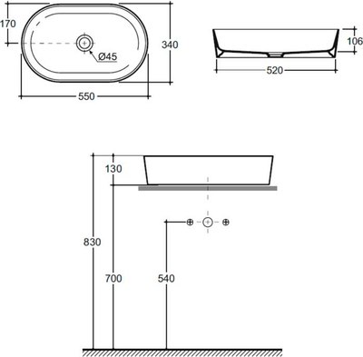 Умывальник Керамин Арена 55 ФС