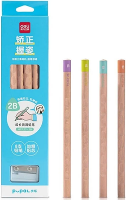 Набор простых карандашей Deli HC123-2B Pupal 2B + точилка