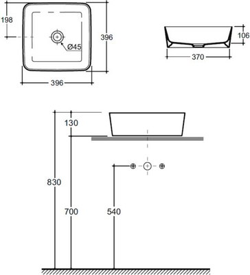 Умывальник Керамин Плаза 40 ФС