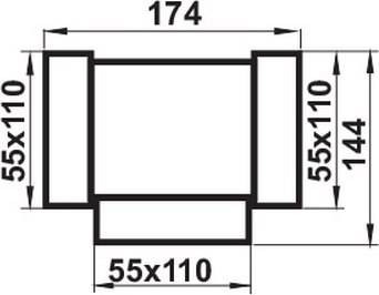 Разветвитель воздуховода Семь ветров 110x55 / 535