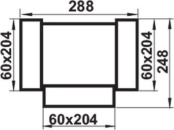 Разветвитель воздуховода Семь ветров 204x60 / 838