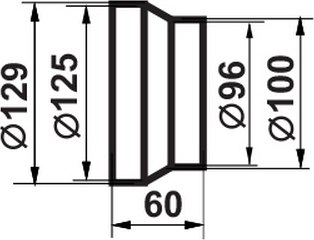 Переходник воздуховода Семь ветров 100/125мм / 211
