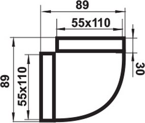 Колено воздуховода Семь ветров Вертикальное 110x55 / 5252