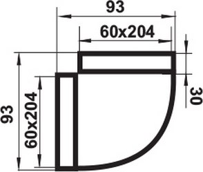Колено воздуховода Семь ветров Вертикальное 204x60 / 8282