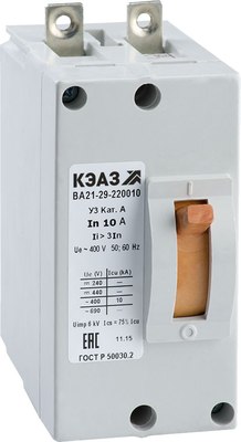 Выключатель автоматический КЭАЗ ВА21-29-220010-50А-12Iн-400AC-У3 / 101703 - фото