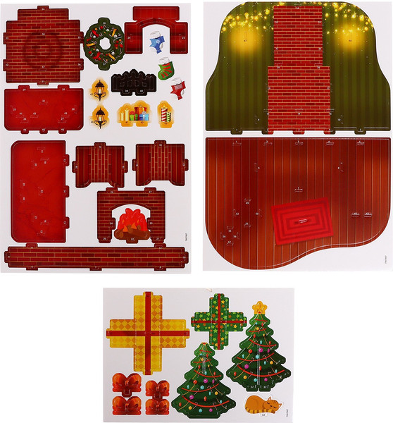 Конструктор Unicon Новый год! Новогодний камин 3D / 7867867