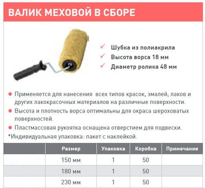 Валик малярный Korvus Меховой фасадный 18/230/48мм