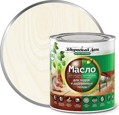 Масло для древесины Здоровый дом Для террас и деревянных полов - фото