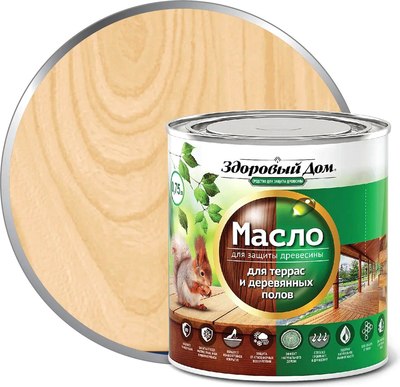 Масло для древесины Здоровый дом Для террас и деревянных полов - фото