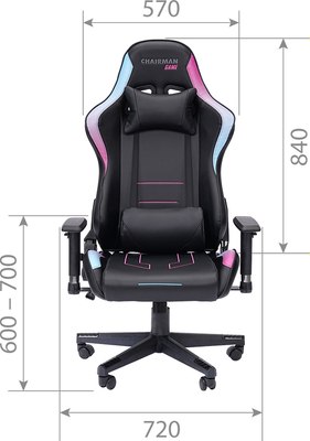 Кресло геймерское Chairman CH32 (экокожа черный)