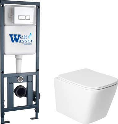 Унитаз подвесной с инсталляцией Saniteco KW-9004WS + 410 + 410 SE CR