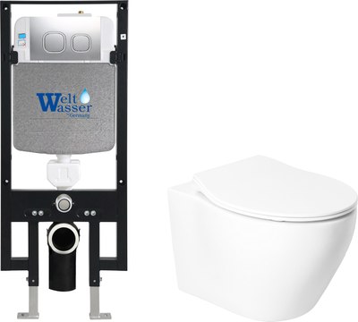 Унитаз подвесной с инсталляцией Saniteco KW-99046 + 497 + RD-CR