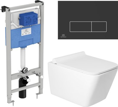 Унитаз подвесной с инсталляцией Saniteco KW-9004W + R020467 + R0121A6 - фото