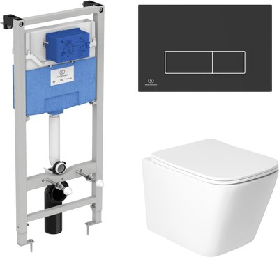 Унитаз подвесной с инсталляцией Saniteco KW-9004WS + R020467 + R0121A6