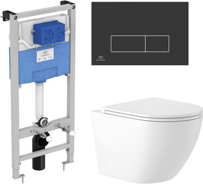 Унитаз подвесной с инсталляцией Saniteco KW-9003W + R020467 + R0121A6