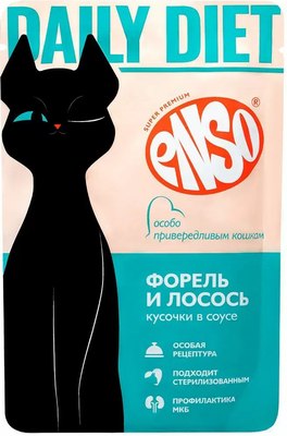 Влажный корм для кошек ENSO Daily Diet форель и лосось 020/309327 - фото