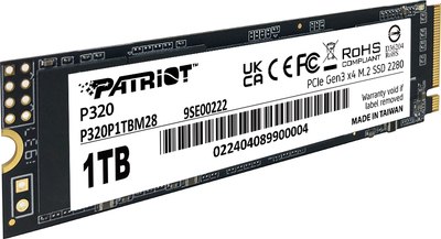 SSD диск Patriot P320 1TB M2 (P320P1TBM28)