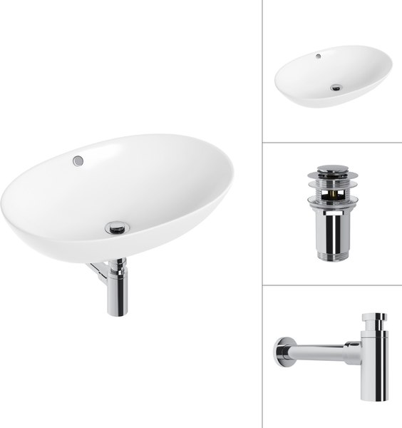 Умывальник Lauter 21709 + клапан 21190CH + сифон 21635CH - фото