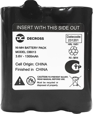 Аккумуляторная батарея для рации Decross NiMH DB013 1300mA / DC0080206001000
