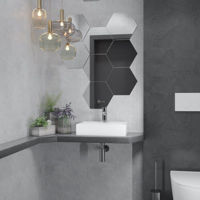 Умывальник Lauter 21887B + клапан 21190CH + сифон 21635CH