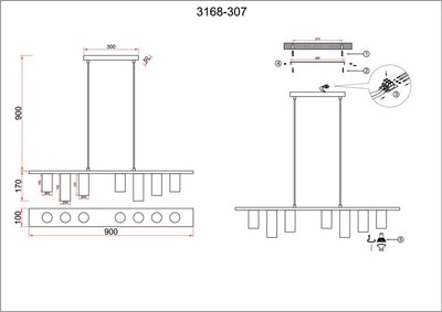 Люстра Rivoli Silvia 3168-307 / Б0065008