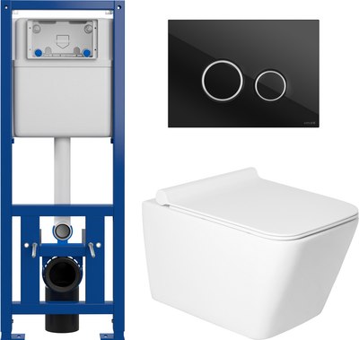 Унитаз подвесной с инсталляцией Saniteco KW-9004W + 64117 + S-IN-MZ-LINK_PRO - фото