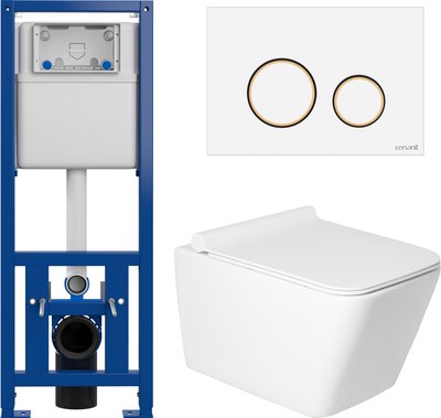 Унитаз подвесной с инсталляцией Saniteco KW-9004W + 63535 + S-IN-MZ-LINK_PRO - фото