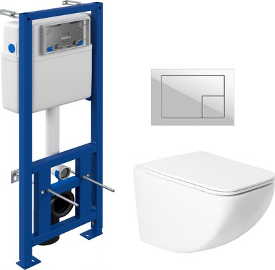 Унитаз подвесной с инсталляцией Saniteco KW-99048 + 64077 + S-IN-MZ-LINK_PRO - фото