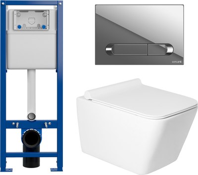 Унитаз подвесной с инсталляцией Saniteco KW-9004W + 64110 + S-IN-MZ-VECTOR - фото