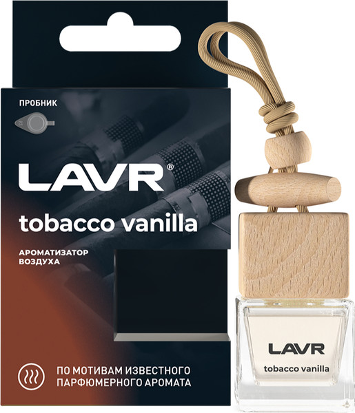 Ароматизатор автомобильный Lavr Tobacco Vanilla с ароматом табач. листа, какао и ванили / LN1782 - фото