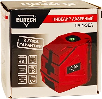 Лазерный уровень Elitech ПЛ 4-ЗЕЛ / 204853