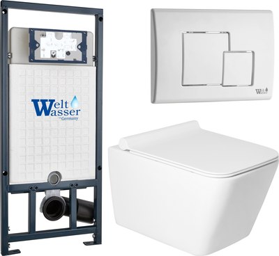 Унитаз подвесной с инсталляцией Saniteco KW-9004W + Marberg 507 SE GL-WT + Marberg 507 - фото