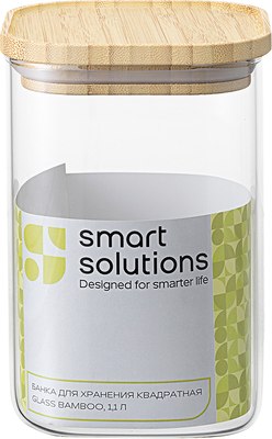 Емкость для хранения Smart Solutions Glass Bamboo / SS0000160