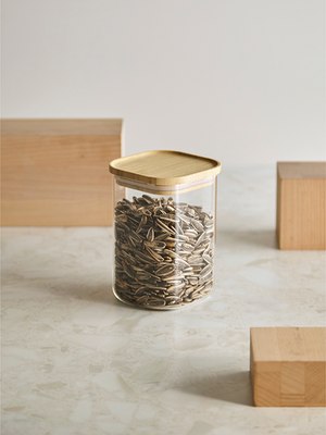 Емкость для хранения Smart Solutions Glass Bamboo / SS0000160