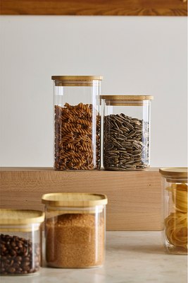 Емкость для хранения Smart Solutions Glass Bamboo / SS0000160