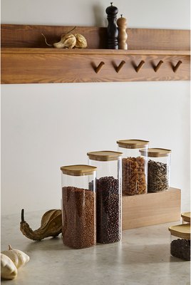 Емкость для хранения Smart Solutions Glass Bamboo / SS0000160