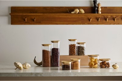 Емкость для хранения Smart Solutions Glass Bamboo / SS0000160