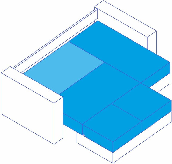 Диван угловой Сириус Лидер-3 с оттоманкой ППУ 300x165